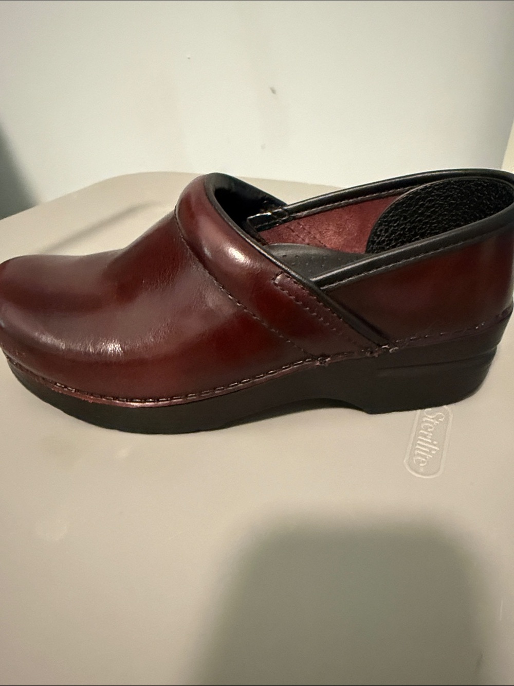 Dansko Burgundy Leather Slip-On Clog Mule